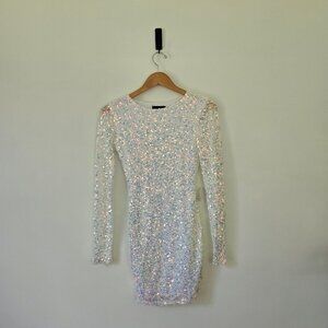 B Darlin Sparkly long sleeve dress